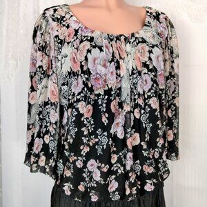 Sara Michelle size med women’s floral blouse